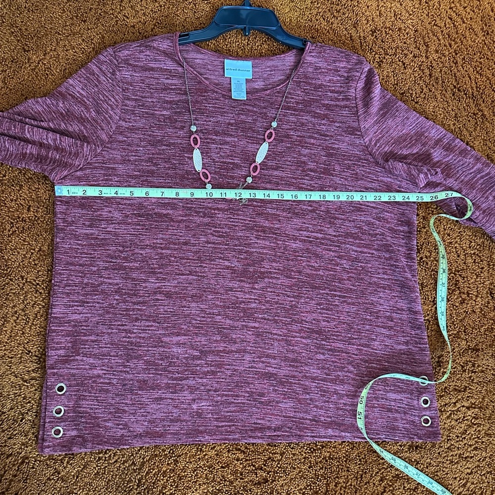 Alfred Dunner Maroon Heathered Top